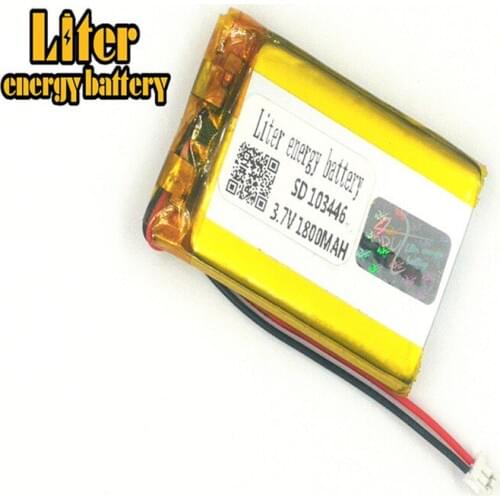 1.5MM 2pin connector 103446 1800mah Rechargeable Battery e-books GPS PDA Car recorder Recreational machines LiPo Battery