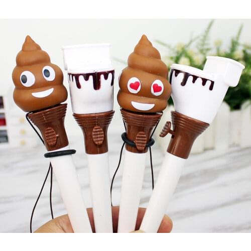 5PC Korean Creative Stationery New and Peculiar Personality Toilet Bounce Pen Spoof Fun Poo Pen Decompression Ballpoint Pen