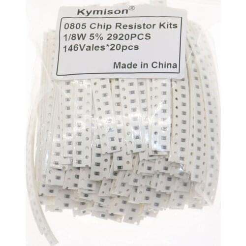 2920pcs 146 Values Each 20pcs 0805 5% 0R-1M SMD SMT Resistor capacitor Kit Assorted Value Pack 1/8W