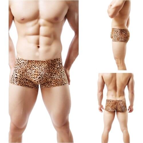 3Pcs/Package Mens Underwear Wild Fashion Leopard Print Boxer Shorts Breathable And Convex Sexy Boxer Shorts