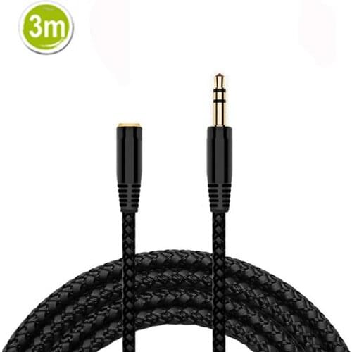 5pcs 3m 3.5mm Jack Audio Male to Female Wired Extension Headphone Earphones Speaker AUX Cable Cord For PC Phone
