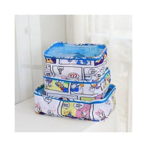 Disney 6PCS/Kits Donald Duck Stitch Mickey Anime Figures Cartoon Product Cosplay Accessories Storage Bag Unisex Gift
