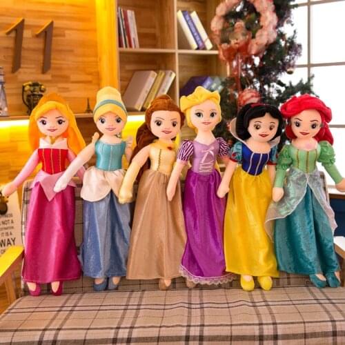 60cm Princess Snow White Toy Merida Belle Princess Stuffed Animla Plush Dolls Girls Gifts