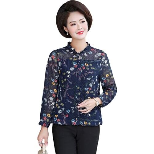 Blusas Mujer De Moda 2021 Long Sleeve Women Shirts Womens Tops And Blouses Chiffon Blouse Shirt Feminina Plus Size Floral Tops