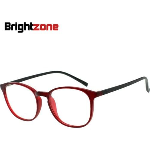 Brightzone Retro & Vintage Real TR-90 Round Full Rim Black Red Blue Tortoise Color + Case Eye Glasses Spectacle Frames Brillen
