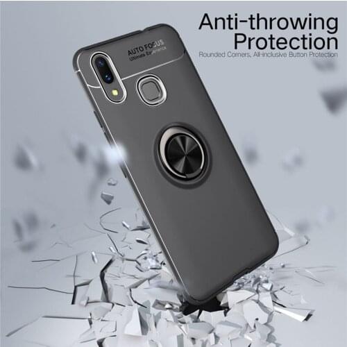 Luxury Car Bracket Ring Soft silicone Magnetic Protective Case for Huawei nova 3 3i P Smart Plus With Finger Ring Holder case