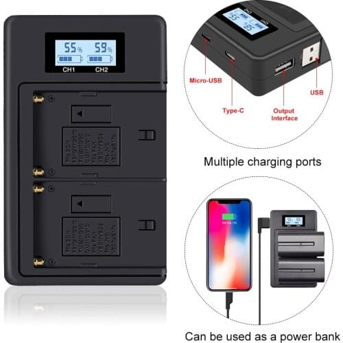 NP-F960 970 NP F970 NPF970 USB LCD digital battery charger for SONY F930 F950 F770 F570 CCD-RV100 NP-F550 NP-F770 NP-F750 F960
