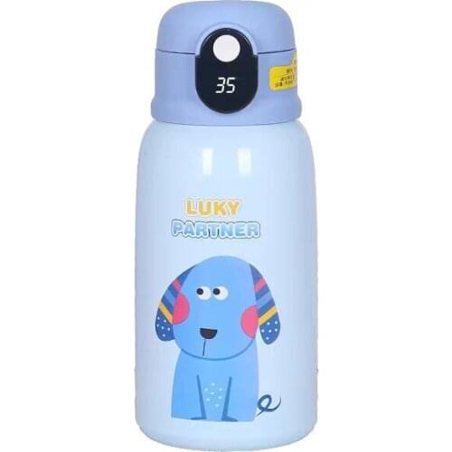 Kindergarten childrens vacuum flask with straws stainless steel primary school water bottle portable baby 316 smart water cup