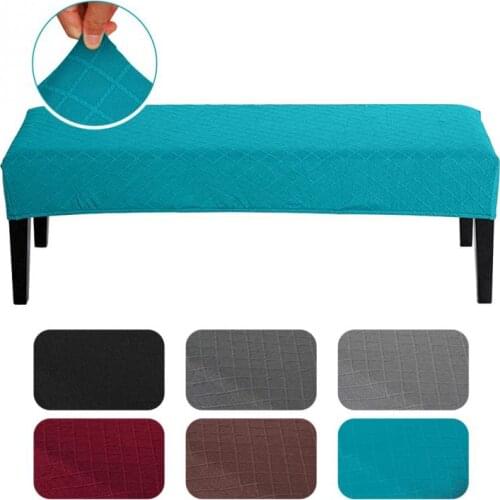 Home Decor Bedroom Slipcover Kitchen Bench Cover Elastic Stylish Stretch Jacquard Diamond Pattern Washable Dining Chair Cover