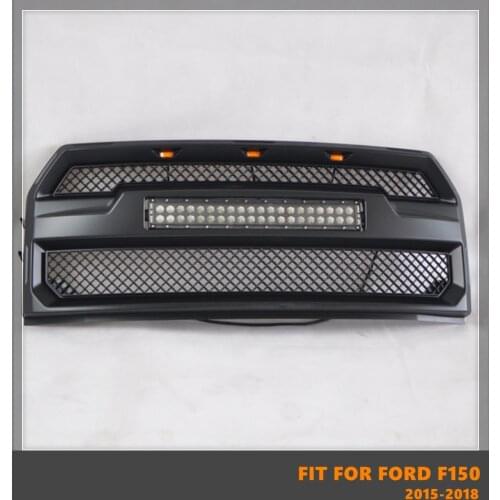 Good Quality ABS Front Middle Grill Racing Grills With LED Lights Fit For Ford F150 2015-2017