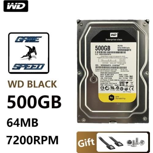 WD BLACK 500G hard disk drive desktop game gamer gaming hdd hd mechanical black disk SATA3 serial port 7200 RPM 64MB