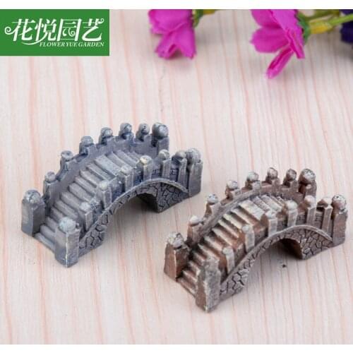 Mini fairy garden Resin Stone Bridge Figure decorative Building statue jardin miniature Moss ornaments resin craft Garden Supply