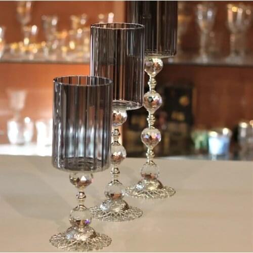 Candelabra Cylinder ZY Smoked Silver 3 PCs set 424226689