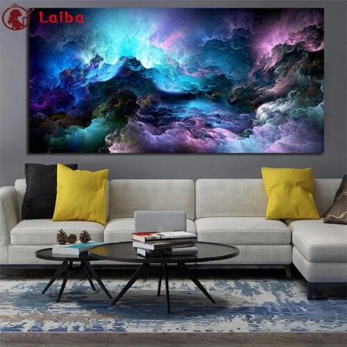 2021 round Diamond Painting Abstract art, colorful clouds Full square Rhinestone of Picture Diamond mosaic Home wall decoration