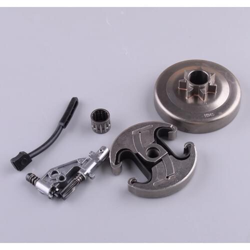 5pcs 7T Clutch Drum Bearing Oil Pump Pressure Line Kit Fit For Husqvarna 455 460 Rancher Chainsaw 537291702