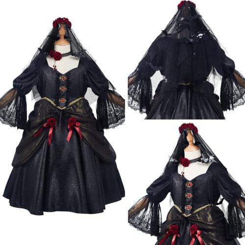 Kids Girls Vampire Bride Cosplay Costume Dress Outfits Halloween Carnival Suit