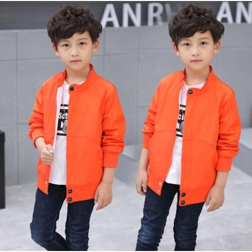 Baby Boys Clothing 2019 Autumn Explosion Fashion Zipper Jacket Trendy Breathable Spring/Autumn Jacket Black Orange Sports Jacket