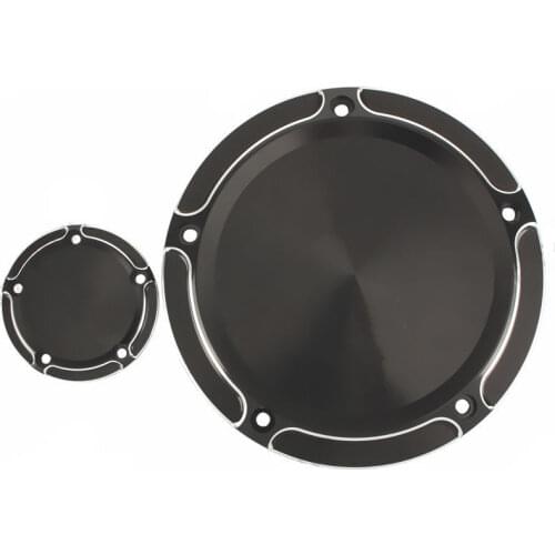 Motorcycle Black Edge Cut Derby Timing Timer Cover For Harley Dyna Softail FLSTF Breakout Electra Glide Touring