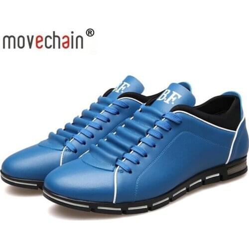 Movechain Fashion Man Toriello Casual Shoes Plus Size Mens Low Top Lace Up plain-colored Pu leather upper part decorated Shoe