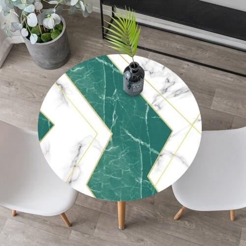 Marble texture Round table mat PVC waterproof table tablecloth custom dining tablecloth1.5mm thick Odorless wedding table Decor