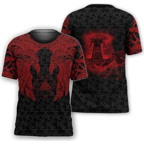 JUMEAST-3D printed mens T-shirt summer Viking casual streetwear 2021 new polyester material made in China