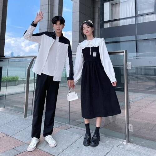 Real shot 3306# couples wear niche design dress couples clothes couples clothing