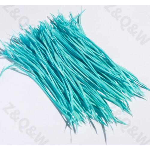 Natural 6-8 inches (15-20CM) goose feather monofilament edge feather dyed sky blue 100-500pcs DIY craft jewelry decoration