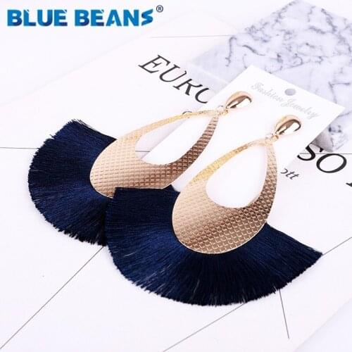 2019 New Tassel Earrings Bohemian Big Long Women Handmade Statement Luxury Fashion Statement Earring Jewelry Ethnic Party Large