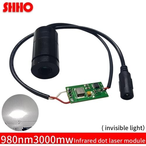 New high quality adjustable 980nm 3W infrared dot laser module super bright 25*47mm IR laser fill light night vision equipment