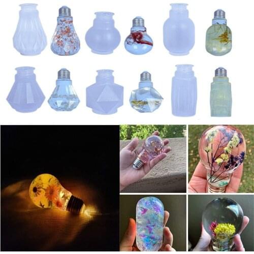 Resin Crystal Silicone Mold DIY Creative Night Light Bulb Mold Table Ornaments Silicone Mold For Resin Home Decoration Art Mould
