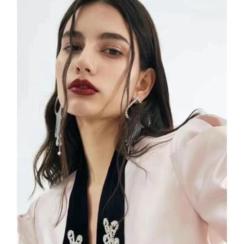 Geogous Shiny Rhinestone Dangle Earrings For Women Fashion Jewelry Trendy Daily Statement Earrings Accessories Hot Sale