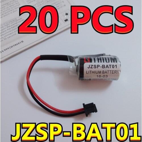Fresh Date!!) 20pcs Genuine Battery For OMRON JZSP-BAT01 3.6V 1200mAh PLC Lithium Batteries With Black Plug ER3V
