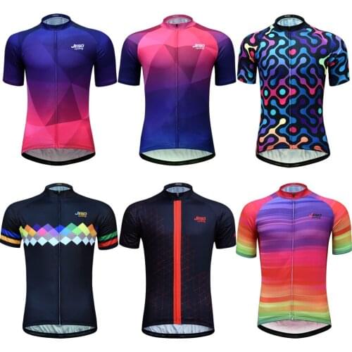 Cycling Jersey Men New Pro Team Summer Breathable Bicycle Clothing Short Sleeve 100% Polyester Mountain Sports Bike Jersey Shirt