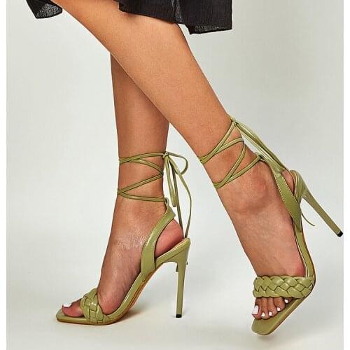 2021 New Kcenid Super High Heels 11cm Sandals Women Ankle Cross-strap Shoes Woman Lady Open Toe Stiletto Heel Party Shoes Size