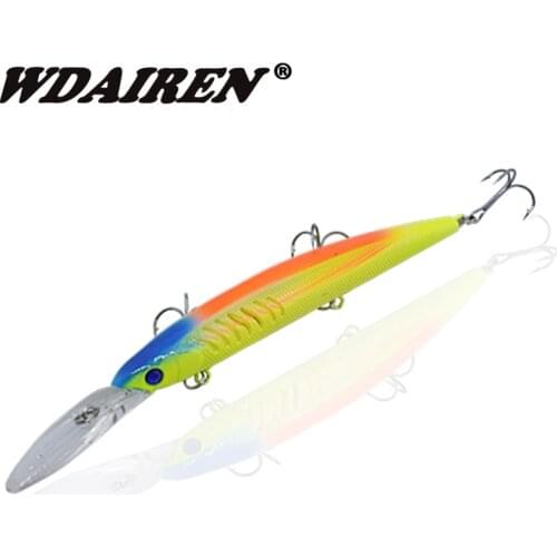 1Pcs 14.5cm 12.5g Fishing Lure wobblers Minnow Hard Bait with 3 Fishing Hooks iscas artificiais para pesca fishing tackle NR-206