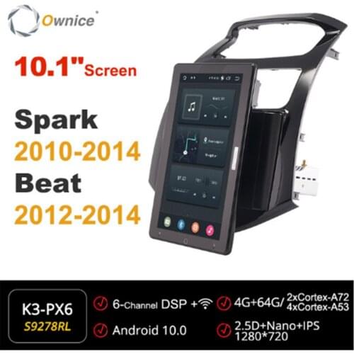 1280*720 Ownice Android 10.0 Car Radio forChevrolet Spark 2010 2011 2012 2013 Multimedia Audio head Unit 10.1" IPS Rotatable