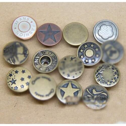 20Pcs/lot 17mm diameter metal button jacket denim jeans button buckle childrens clothing button C072