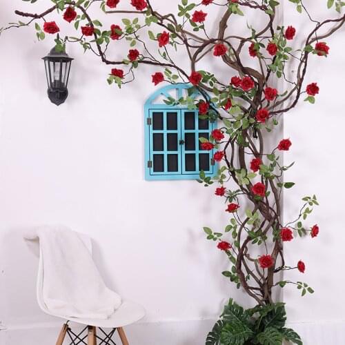 300cm Artificial Flowers Rose Rattan Ivy Vine silk flowers string For Home Wedding wall Decoration Fake leaf diy Hanging Garland