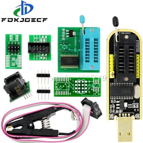 CH341A Programmer adapter+SOIC8 adapter+ SOP8 clip with cable+1.8V adapter CH341A EEPROM Flash BIOS USB programmer ZIF adapter