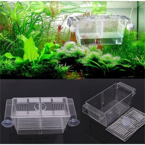 Aquarium Fish Tank Guppy Double Breeding Rearing Trap Box Hatchery