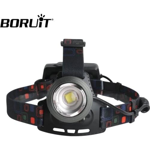 BORUiT XHP70.2 LED Powerful Headlamp 4200LM 3-Mode Zoom Headlight Rechargeable 18650 Waterproof Power Bnak Camping Head Torch