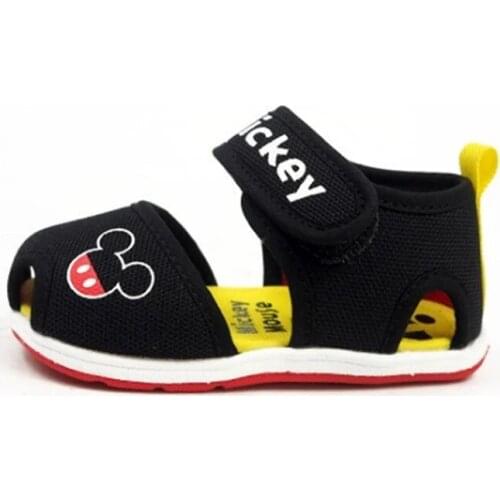 Disney new childrens cartoon Mickey Minnie bow boy girl baby first walker shoes non-slip soft sole sandals