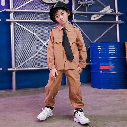 Kids Suits Sets Shirt+pant+tie Teenagers Children Girls Boys Streetwear Fashion Hip Hip Long Sleeve Casual Shirt Pants Tracksuit