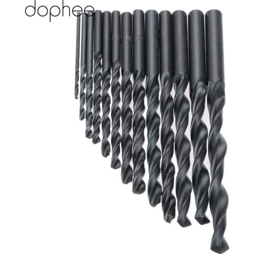Dophee 13pcs Twist Drill Bit Titanium Coated High Speed Steel Drill Woodworking Tools Drill Accessories 1.5-6.5mm+1/4" Hex Shank