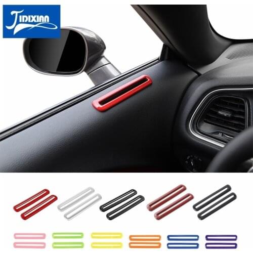 JIDIXIAN Car Door Air Outlet Vent Decoration Cover Stickers for Dodge Challenger 2015 2016 2017 2018-2020 Interior Accessories