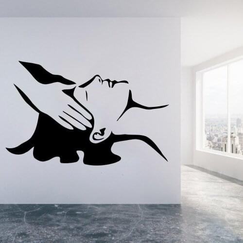 Spa Salon Stones Wall Decals Facials Skincare Massage Wall Sticker Beauty Salon Wall Decal Woman Face Vinyl Home Decoration C306