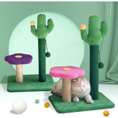 Cat Grinding Claw Sisal Cat Toy Column Flower Cactus Cat Climbing Frame Cat Nest Cat Tree House Furniture Shelves