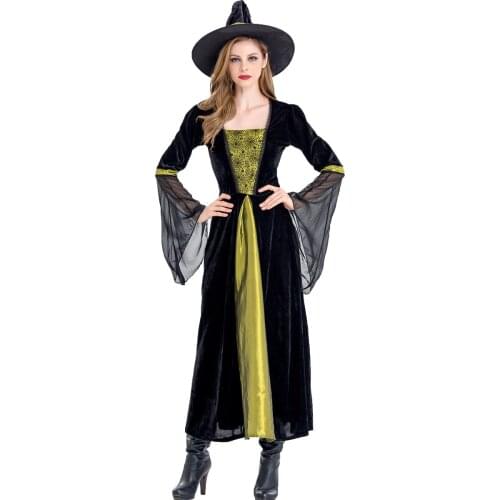 New Halloween Witch Costume Adult Role playing Halloween Green Black Witch cos Costume halloween costumes