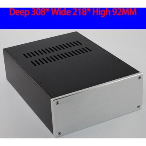 KYYSLB 308*218*92MM WA36 All Aluminum Preamp Amplifier Chassis Box House DIY Enclosure with Feet Screws Amplifier Case Shell
