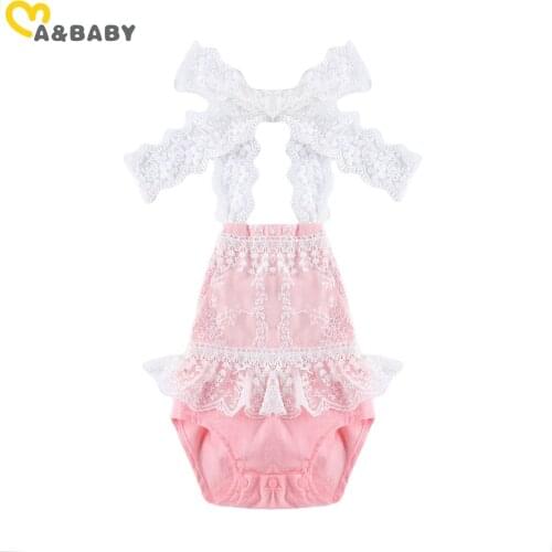 Ma&Baby 0-24M Summer Newborn Infant Baby Girls Rompers Princess Lace Ruffles Jumpsuit Birthday Clothes Overalls